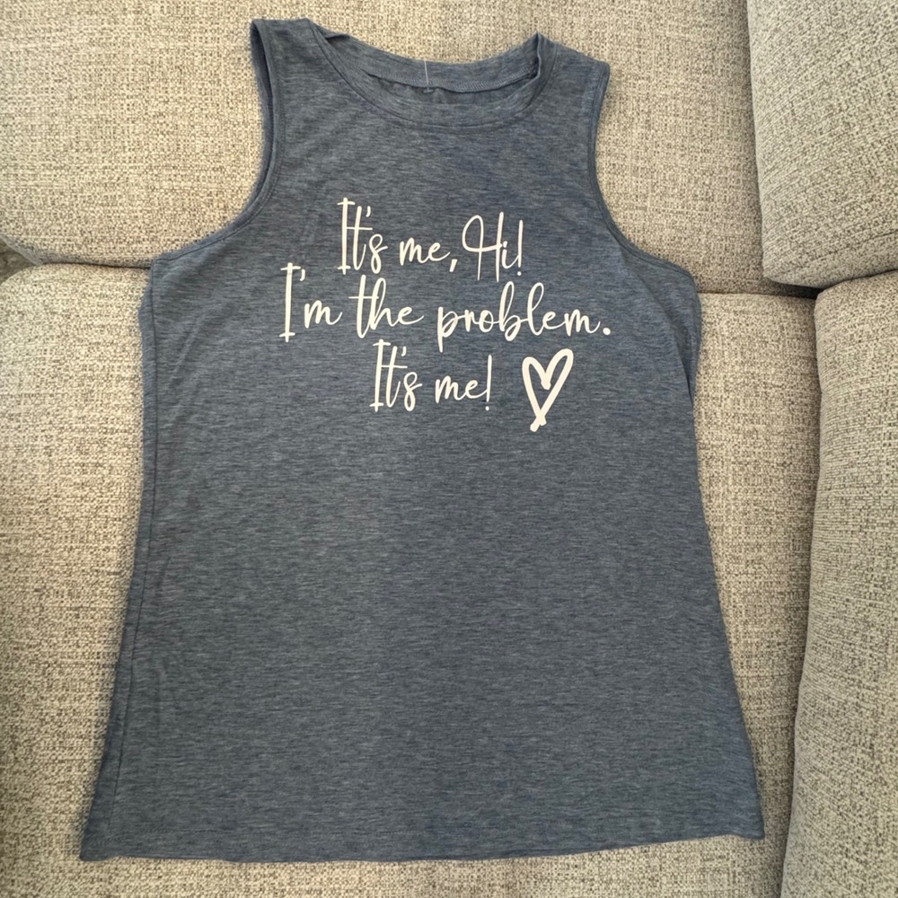 Graphic Taylor Swift Song Tank Top Sleeveless Casual Top‎ "It's Me Hi!" Size M
